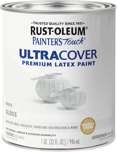 Vista 24 de Rust-Oleum 1976502 Painter's Touch - Pintura de látex, cuarto de galón, negro plano, 32 onzas líquidas, (paquete de 1)