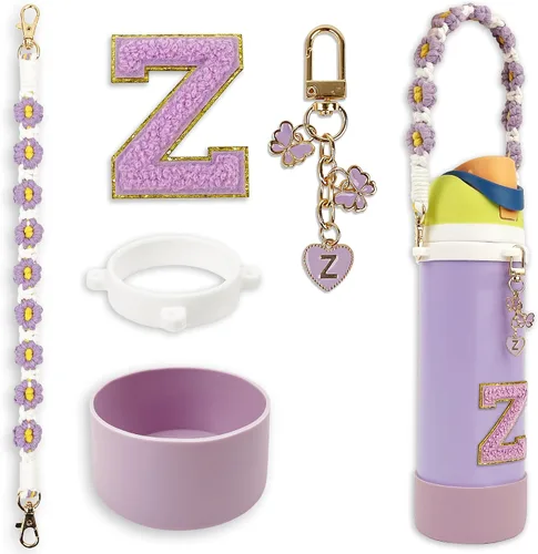 Vista 70 de SITKOL Juego de Monogramas Bonitos de Silicona Compatible con Botella de Agua Owala 24 oz, 32 oz, 40 oz - Accesorios Perfectos con la Letra Owala