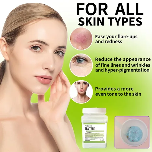 Vista 7 de Mascarilla facial de gelatina de árbol de té de 24 quilates para tratamientos faciales, hidratante, antienvejecimiento y nutritiva, máscaras