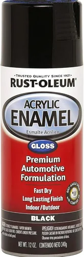 Vista 6 de Rust-Oleum Automotive 248647 - Aerosol de esmalte acrílico de 12 onzas, negro plano