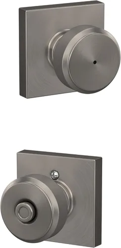 Vista 2 de SCHLAGE Pomo de bloqueo sin giro, latón antiguo (F170 ORB 609) (paquete de 2)