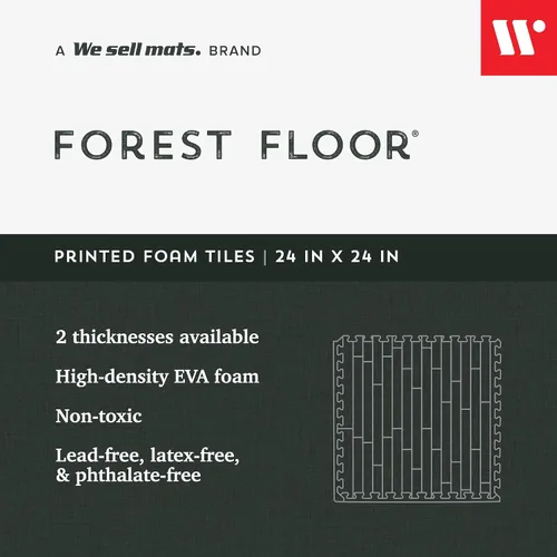 Vista 2 de Forest Floor 5/8 Inch Thick Printed Foam Tiles, Premium Wood Grain Interlocking Foam Floor Mats, Anti-Fatigue Flooring