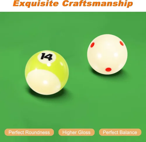Vista 4 de PATIKIL Juego de bolas de billar de 2-1/4" tamaño reglamentario 16 bolas de billar Bolas profesionales de mesa de billar, para reemplazo