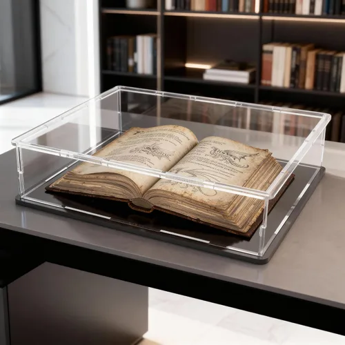 Vista 15 de Vitrina de acrílico completamente ensamblada, caja de acrílico transparente de 4 pulgadas para exhibición de coleccionables, vitrina de vidrio