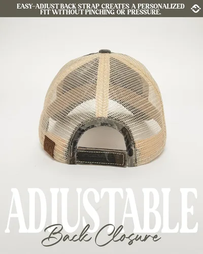 Vista 7 de Funky Junque Distressed Mesh Low Profile Trucker Hat Snapback Cap Paquete de 2: camuflaje negro y negro