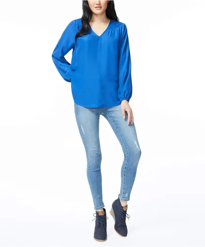 Vista 2 de Nautica Camisa tejida de manga larga con cuello en V para mujer