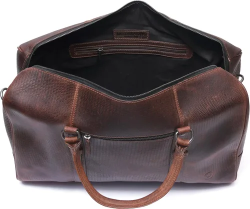 Vista 2 de Bolsa de viaje de cuero Bolsa deportiva para gimnasio, bolsa de mano para equipaje de avión, regalo para el día del padre por Aaron Leather Goods