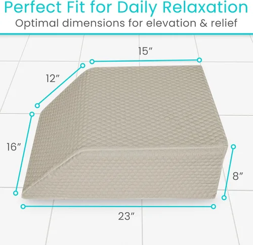 Vista 5 de Xtra-Comfort Almohada de elevación de piernas para dormir, hinchazón, poscirugía – Almohada de espuma viscoelástica – Cojín de apoyo para embarazo