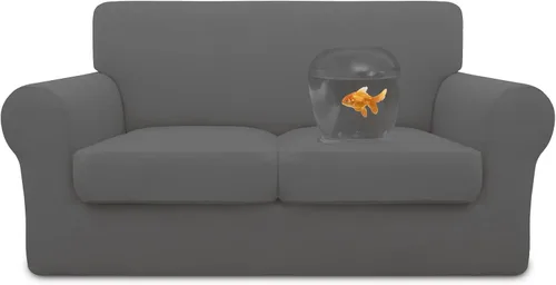 Vista 35 de Easy-Going Funda de sofá 100% impermeable doble de 3 piezas, elástica, suave, para perros, para sofá de 2 cojines separados, protector de muebles a
