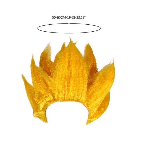 Vista 4 de Peluca de Gokus para niños, con diseño de dragones y bolas Z, peluca de cosplay Super Saiyans Gokus, peluca para fiesta de Halloween, peluca