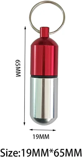 Vista 2 de FAYALA - Pastillero para llavero, mini pastillero portátil para bolso, pastillero de bolsillo impermeable, contenedor de medicamentos EDC, portador