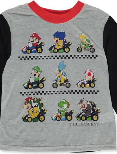 Vista 2 de Super Mario Conjunto de pijama de 2 piezas para niños grandes de Kart