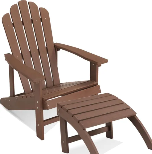 Vista 11 de Silla Adirondack, silla de patio exterior HDPE para todo tipo de clima Azul lago