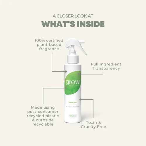 Vista 7 de Grow Fragrance Spray ambientador perfumado para tela y habitación, certificado no tóxico, aceites esenciales 100% a base de plantas, 5 onzas
