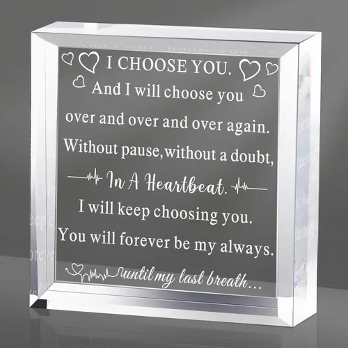 Vista 8 de Yulejo Placa acrílica para el día de San Valentín con texto en inglés «To My Man» («To My Man»)