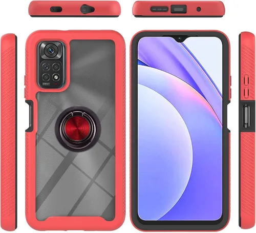 Vista 95 de Funda compatible con Xiaomi Poco X3 NFC, compatible con Xiaomi Poco X3 Pro/Poco X3 Ring Stand 3 en 1, color negro