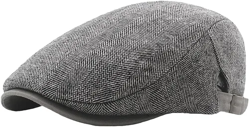 Vista 11 de Gorra de tweed de espiga para hombre, gorra plana de Ivy Gatsby, gorra de taxi ajustable para mujer