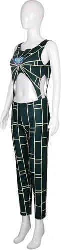 Vista 3 de HORNIGHT Jolyne Cujoh - Disfraz de cosplay de aventura extraña para hija de Kujo Jotaro, disfraz de Halloween, chaleco y pantalones para adultos