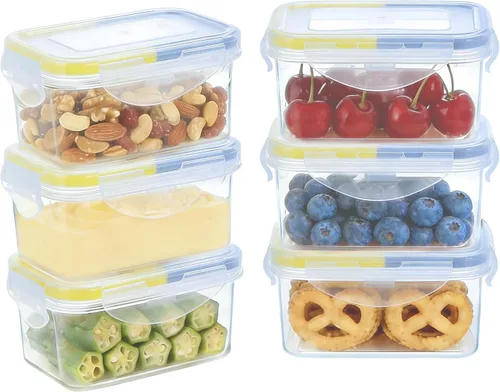 Vista 27 de KIGI Mini recipientes de plástico para almacenamiento de alimentos de 6 onzas con tapas herméticas y a prueba de fugas, ideales para almuerzo