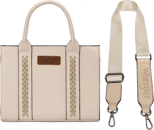 Vista 9 de Wrangler 2pcs Tote Bag Set Braided Rope Top Handle and Classic Tote