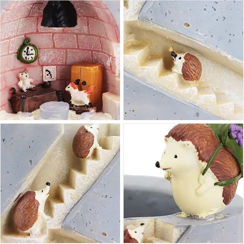 Vista 4 de Segreto Plantas creativas de erizo, macetas de cepillo para plantas suculentas, maceta decorada, escritorio, jardín, sala de estar, 2 piezas