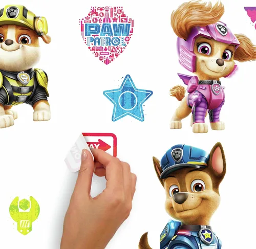 Vista 4 de RoomMates RMK4819SCS - Calcomanías de pared para despegar y pegar, diseño de película de Paw Patrol (4 unidades)