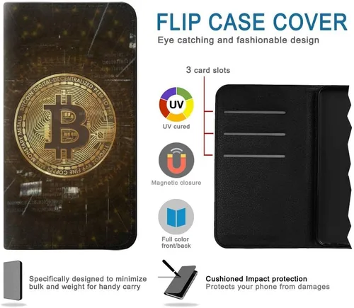 Vista 2 de RW3798 Cryptocurrency Bitcoin PU Leather Flip Case Cover for Samsung Galaxy A32 5G