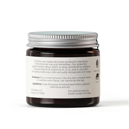 Vista 2 de 100% Sarga de ternera alimentada con pasto para la piel, bálsamo de sarga batida con aceite de jojoba para piel seca y sensible, 2 onzas