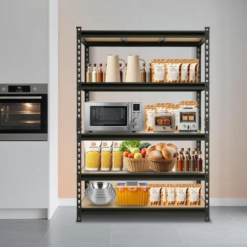 Vista 9 de Big RED Estantería de almacenamiento, 5 niveles ajustables, estantes de garaje de metal resistente/estante de utilidad para cocina, despensa