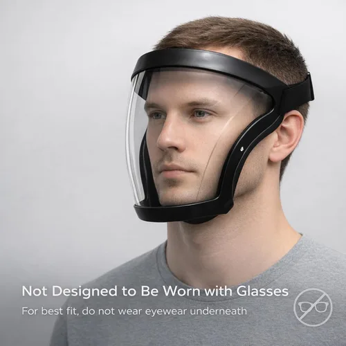 Vista 7 de Máscara de protección facial antivaho de alta definición para adultos (color negro mejorado).