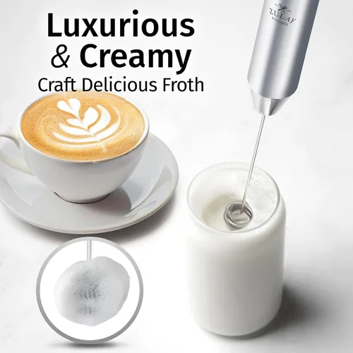Vista 71 de Zulay Milk Boss Espumador de leche potente manual, hace espuma para latte, batidor para mezclar bebidas, café, miniespumador para capuchino, frappé