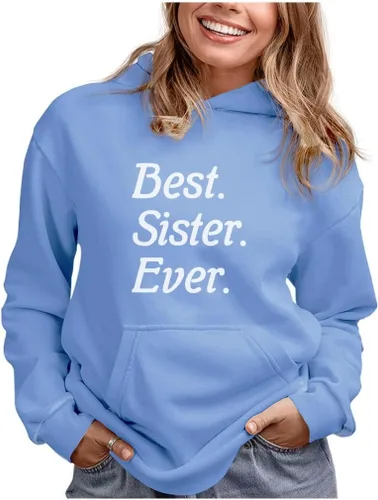 Vista 6 de Sudaderas con capucha Best Sister Ever Regalos para hermanas, sudaderas con capucha para mujeres