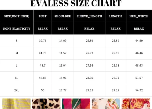 Vista 6 de EVALESS Blusas con botones para mujer, blusas de manga larga con estampado de moda 2023