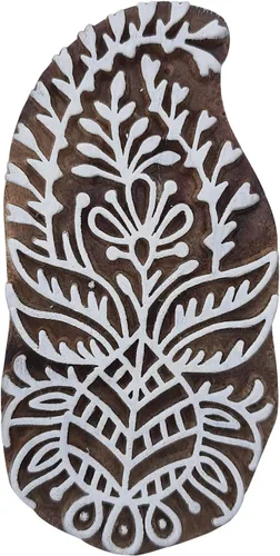 Vista 32 de Royal Kraft Sellos de madera DIY tela, textil, arcilla, cerámica, papel, bloques de impresión de henna THAtag012