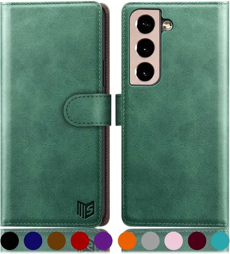 Vista 15 de SUANPOT Funda de piel tipo cartera para Samsung Galaxy S22+/S22 Plus 5G con bloqueo RFID, tarjetero para tarjetas de crédito, funda para teléfono