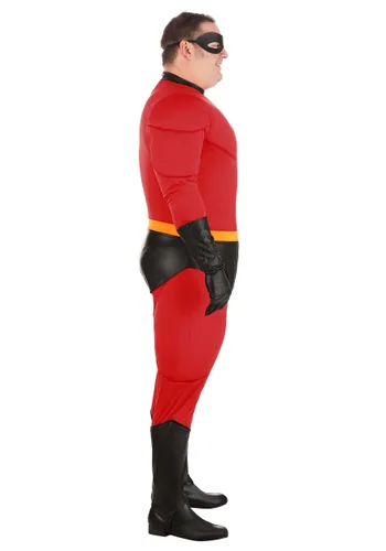 Vista 5 de Disfraz Deluxe de Mr. Incredible Talla Plus para Hombre de Disney Los Increíbles Multicolor