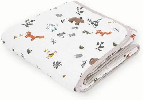 Vista 9 de Little Unicorn Manta de recepción para recién nacidos Ultra suave, tela de muselina multicapa Regalo para recién nacidos y para llevar