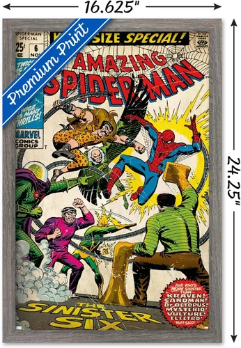 Vista 3 de Trends International Marvel Comics - Póster de pared de Spider-Man - Amazing Spider-Man #6, 14.725 x 22.375 pulgadas, versión enmarcada de madera