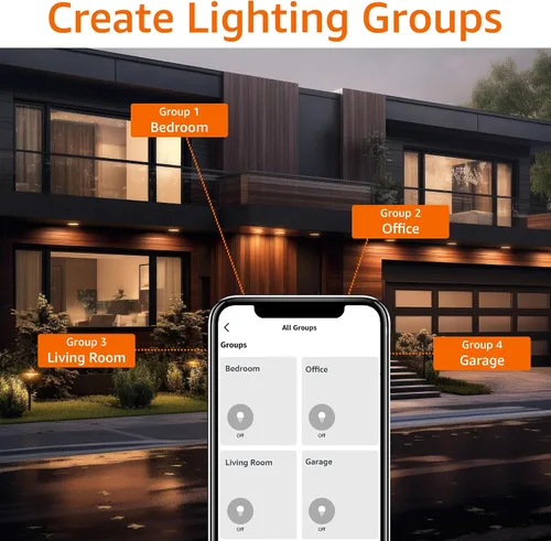 Vista 7 de Bombilla LED inteligente BR30, Amazon Basics, blanco suave regulable (2700K), 9W (equivalente a 60W), 800 lm, funciona solo con Alexa, Wi-Fi de 2,4