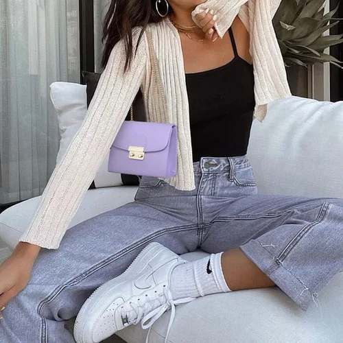 Vista 2 de Dasein Bolso cruzado pequeño para mujer, bolso de noche de diseñador, bolso de mano para bodabaile de graduaciónfiesta con doble correa de cadena