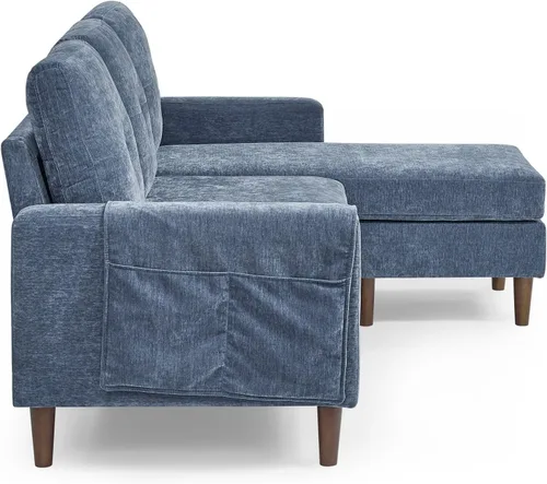 Vista 7 de Daesar Sofá modular convertible de 80 pulgadas, sofá en forma de L de 3 asientos con cojines extraíbles y bolsillo, patas de madera de goma