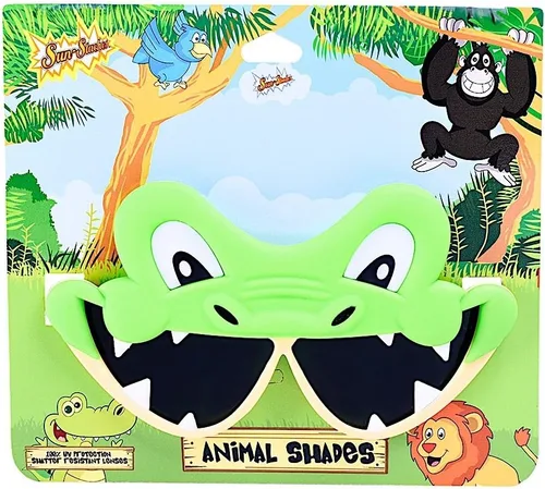 Vista 2 de Sun-Staches Gafas de sol de disfraz de cocodrilo animal favores de fiesta UV400 multicolor, 8 pulgadas