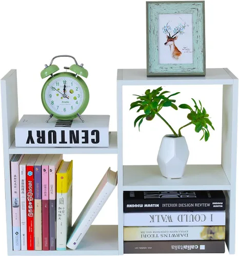 Vista 11 de PAG Organizador de Escritorio Estante de Escritorio Estantería Ajustable de Encimera Estantes de Mesa Pequeños Organizador de Libros Organización