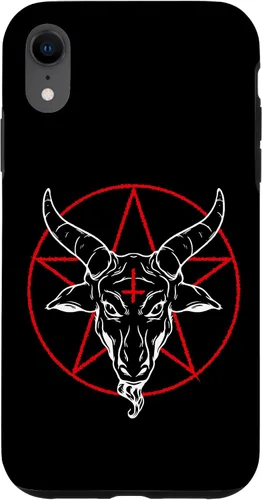Vista 25 de iPhone 12/12 Pro Baphomet cabra - Estuche Satánico Pentagrama