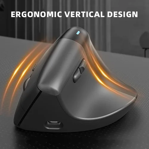 Vista 2 de XUMIUZIY Wireless Vertical Ergonomic Mouse, 2.4G / Bluetooth Vertical Optical Mouse with 6 Buttons, 800/1200/1600 Adjustable DPI, Quiet Clicks, for