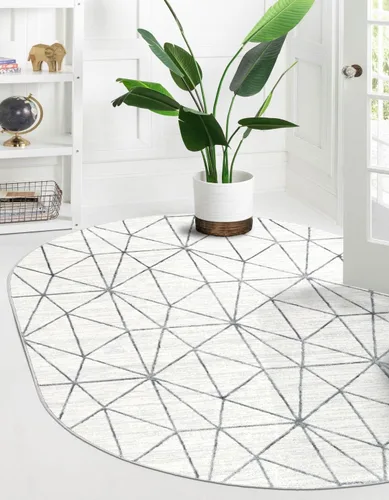 Vista 28 de Unique Loom Matrix Trellis Collection - Alfombra geométrica (2 pies x 6 pies 1 pulgada, azul/azul claro)