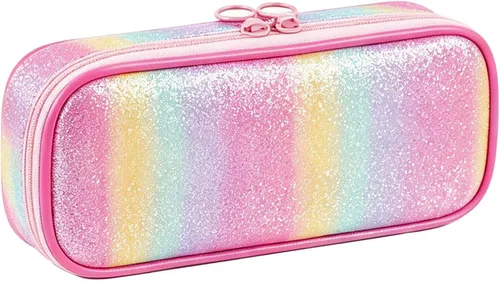 Vista 10 de Estuche grande para lápices, gran capacidad, estuche organizador de lápices de arco iris, bonita caja de lápices, bolsa para bolígrafos