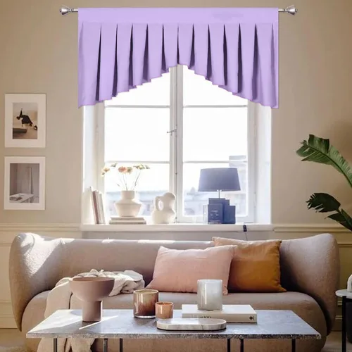 Vista 39 de Cenefas para Sala de Estar Amarillo Brillante Opacas con Bolsillo para Barra Cenefas para Ventanas, Paquete de 1 (Amarillo Brillante 39" An x 20" L)