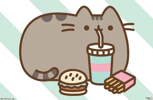Vista 12 de Trends International Pusheen - Póster de pared de alimentos, 14.725 x 22.375 pulgadas, versión enmarcada de madera de granero