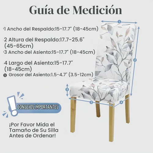 Vista 2 de Fundas para Sillas de Comedor, Juego de Fundas para Sillas de Comedor de 4 Piezas, Fundas Elásticas para Sillas de Cocina, Fundas para Sillas